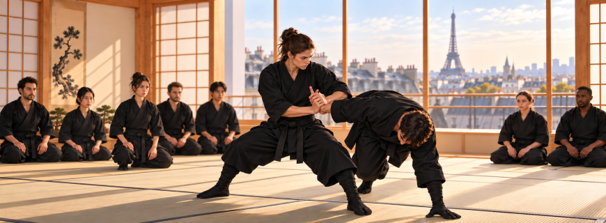 Jean-francois Beaudart et Virginie Gillet avec Hatsumi Sensei au japon